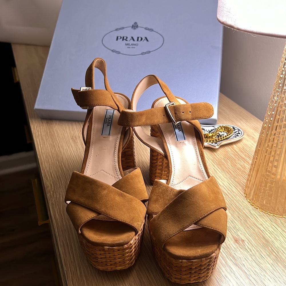 PRADA PEEP TOE HEELS
